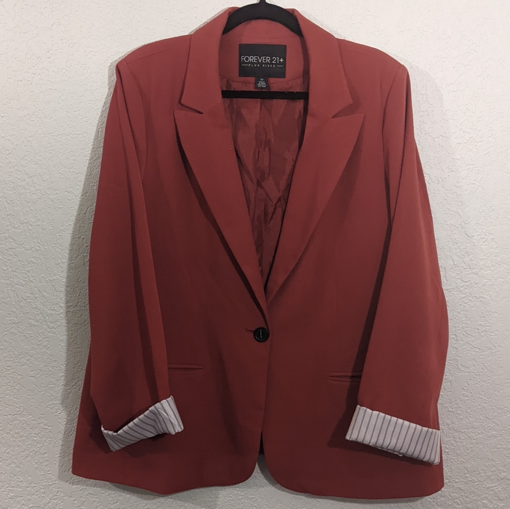 Coral Pink Blazer Forever 21 plus